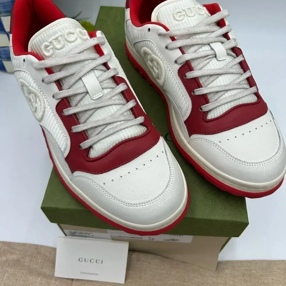 Men’s Gucci Mac 80 low top leather sneakers size 9, made in Italy